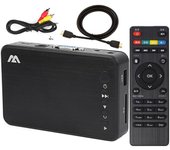 Reproductor multimedia versión 2024 Reproductor multimedia 4K Resolución máxima Reproductor HD Compatible con memoria SD Reproducir en pantalla grande Salida compuesta HDMI negro