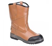 Portwest Botas Rigger de cuero Steelite para hombre 10 UK bronceado