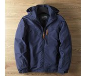 Chaqueta de sección fina para hombre, de primavera y otoño, para exteriores, con sombrero, para escalada, para la calle, chaquetas acolchadas M negro