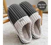 Zapatillas de casa para hombre y mujer, talla grande 48/49, cálidas, de invierno, con pelo, informales, de suela suave y felpa, para interior. 36-37