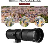 Cámara MF Super Teleobjetivo Zoom F/8.3-16 420-800 mm Montura T con anillo adaptador de montura NEX negro