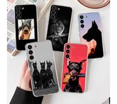 Funda transparente para Samsung Galaxy S22, S20 FE, S21, S10, S9 Plus, Note 20, Ultra 10 Lite, diseño de perro salchicha dóberman Samsung S21 5G