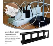 Organizador de cables Bandeja para gestión de cables Borde liso Sin rebabas Instalación sencilla Organizador de cables debajo del escritorio sin enredos blanco