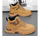 Botas altas de moda para hombre, botas de combate para exteriores, botas de senderismo antideslizantes, zapatillas de deporte, botas masculinas, 2024 43 marrón