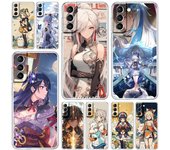 Funda de silicona suave y transparente para Samsung Galaxy S24 Plus, S23, S22, S21, S20 FE Ultra 5G, S10, S10E y S9, Genshin Impact Wanderer Samsung S23Ultra