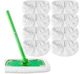 Paño de mopa plano con banda elástica gruesa, forro polar de Coral/microfibra/chenilla, repuesto de fregona giratoria, almohadilla de limpieza para Baño 25.4x11.5cm