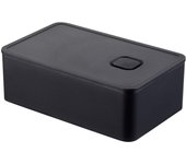 Yamazaki Jitsugyo 4822 Estuche de mantequilla sellado con válvula, negro, aprox.. 14,7 x 9,2 x 5 cm, Torre, Asiento de un solo toque, Apto para lavavajillas y microondas