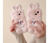 Funda para teléfono Huawei Mate50E P40 Pro con diseño de conejo de peluche rosa y soporte invisible anticaídas, ideal para niñas Apple 14pro color rosa
