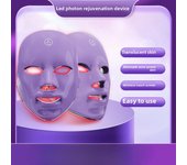 Máscara de belleza, máscara facial LED colorida, instrumento de belleza, instrumento doméstico de rejuvenecimiento con fotones. violeta oscuro