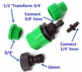 Manguera de agua para riego agrícola, conector rápido, adaptador de pezón, herramienta de jardín