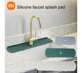 Protector contra salpicaduras para fregadero, bandeja Universal de secado rápido, suave y Flexible, recogedor de goteo, tapete de secado para grifo de fregadero, suministros de cocina S blanco gris