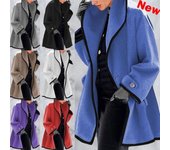 Chaqueta de plumón de moda para mujer, abrigo de lana de invierno para mujer, chaqueta tipo gabardina, abrigo largo ajustado y cálido para mujer, prendas de vestir de talla grande S-5XL M
