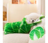 Bonita manta de franela con forma de repollo para perro y gato, cálida colcha de invierno, osito de peluche, universal para perros pequeños M 85*85cm