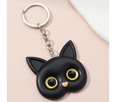 Lindo llavero con colgante de gato negro, llavero con forma de animal para mujer, hombre, bolso, accesorios para llaves de coche, joyería colgante, regalo