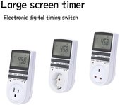 Temporizador digital electrónico cíclico de 24 horas, enchufe UE, Reino Unido y EE. UU., temporizador de cocina, toma de corriente programable, temporizador de pantalla grande.