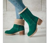 Botas de nieve de piel abrigadas para mujer, de estilo retro, a la moda, para otoño e invierno, sin cordones, con tacón cuadrado, clásicas, talla grande 43 35 gris