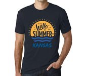 Camiseta Vintage de Hombre Camiseta Gráfica Hora de Decir Hola al Verano en Kansas Azul Marino XS abismo