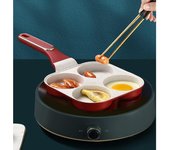 Sartén para tortillas, sartén antiadherente para huevos de 4 tazas, sartén para panqueques, sartén para huevos de granito saludable, sartén para huevos para el desayuno