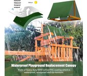 Cubierta de dosel de repuesto para parque infantil, lona impermeable de repuesto para sombrilla, protección UV verde