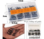Caja de anillas para caña de pescar. 80 piezas 80 pcs