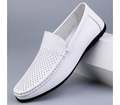 Zapatillas de deporte de moda de verano para hombre, zapatos casuales que combinan con todo, zapatos de cuero transpirables para exteriores para hombre, mocasines casuales con superficie de malla 38