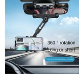 Soporte universal para teléfono de coche, para espejo retrovisor, ajustable, para navegador, giratorio 360°, retráctil.