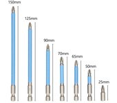 Juego de brocas eléctricas de 7 Uds., brocas eléctricas, puntas de destornillador, juego de brocas magnéticas PH2 antideslizantes para azul