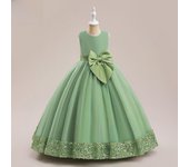 Vestido de princesa de lentejuelas: Falda de tul para boda de niña de las flores estilo europeo y americano para niños 160 cm rosa claro