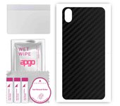 apgo Protective Skin Sticker for the back compatible with Xiaomi Redmi 7A, Wrap Film, Foil, Vinyl - Pattern Carbon Black