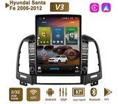Radio de coche Android de 9,7 pulgadas para Hyundai Santa Fe 2006-2012, reproductor multimedia con pantalla vertical Tesla de 2 DIN y Carplay, 2 + 32 GB