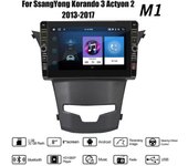 Reproductor de vídeo Multimedia para Radio de coche Android 2 Din de 8 pulgadas para SsangYong Korando 3 Actyon 2 2013-2017 con perilla de botón WiFi 1 + 32GB 1+32GB