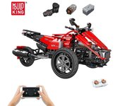 MOULD KING-coche técnico motorizado para niños, modelo de motocicleta, bloques de construcción, vehículo mecánico de velocidad, ladrillos MOC, juguetes para regalo rojo