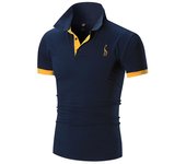Camiseta con bordado de ciervo, Polo de manga corta de verano para hombre, Polos de algodón informales sólidos, camisetas para hombre, ropa de moda para hombre M