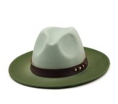 Sombrero Fedora de fieltro Vintage de lana para hombre y mujer, sombrero sencillo con ala ancha, Color degradado elegante para caballero, gorras de Jazz de invierno