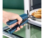 Pinzas antiescaldaduras para cuencos, pinzas para platos de cocina, resistentes al calor, soporte para platos de vapor, herramienta de cocina Bowl clip azul oscuro