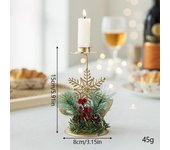 Adornos de mesa de Año Nuevo, candelabro dorado de Navidad, candelabro de hierro con estrella de copo de nieve de Navidad
