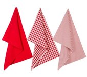 Lot de 3 Torchons 45 x 70 cm 100% Coton - Rouge