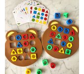 DIY forma geométrica Color a juego rompecabezas 3D bebé Montessori aprendizaje educativo juego de batalla interactivo juguetes para niños regalo Single