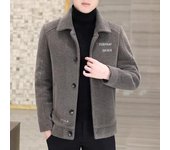 Abrigo corto de lana para hombre: chaqueta/cortavientos informal de invierno, gruesa y de alta gama M (80-105 lbs) caqui