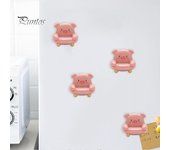 Imán para refrigerador de animales de dibujos animados, resina bonita, Panda, conejito, cerdo, oso, horno microondas, pizarra blanca, notas, foto, imán para nevera, decoración para el hogar y la Oficina negro