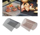 Almohadilla antiadherente para rejilla de barbacoa, resistente a altas temperaturas, malla para barbacoa, almohadillas de cocina reutilizables y fáciles de limpiar, herramienta para parrilla para hornear 40*30cm negro