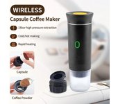 Cafetera portátil inalámbrica para coche, cafetera espresso, cafetera para camping, 3 en 1, cápsulas en polvo, cafetera de viaje, regalo negro
