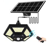 Lámpara colgante solar, interior 180LED, sensor de movimiento de la habitación con luz solar, lámpara de pared solar, balcón exterior, 5 modos de iluminación, farola Solar pendant lamp