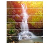 6 uds 3D impermeable DIY bosque cascada escaleras pegatinas decoración del hogar