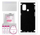 apgo Protective Skin Sticker for the back+sides compatible with Oppo A53, Full Wrap Film, Foil, Vinyl - Pattern Matte Black