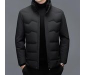 Chaqueta de plumón gruesa para hombre, estilo corto, de invierno, nueva, con capucha extraíble, chaqueta cálida de invierno de plumón de pato blanco M