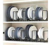 Rejilla para platos de cocina Rejilla para platos Rejilla para escurrir platos Rejilla para platos, ollas y sartenes para el hogar, rejilla para organizar y almacenar vajilla negro