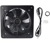 Extractor de aire industrial de 12 pulgadas, ventilador de ventilación para ventana con bajo nivel de ruido para cocina, color negro