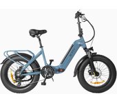 Bicicleta eléctrica de alta velocidad DYU FF500 de 500 W: 32 km/h, batería extraíble de 13,5 Ah, neumáticos anchos de 20 x 4,0 pulgadas, plegable y de aluminio. azul