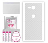 apgo Protective Skin Sticker for the back compatible with Sony Xperia XZ2 Compact, Wrap Film, Foil, Vinyl - Pattern Transparent Carbon